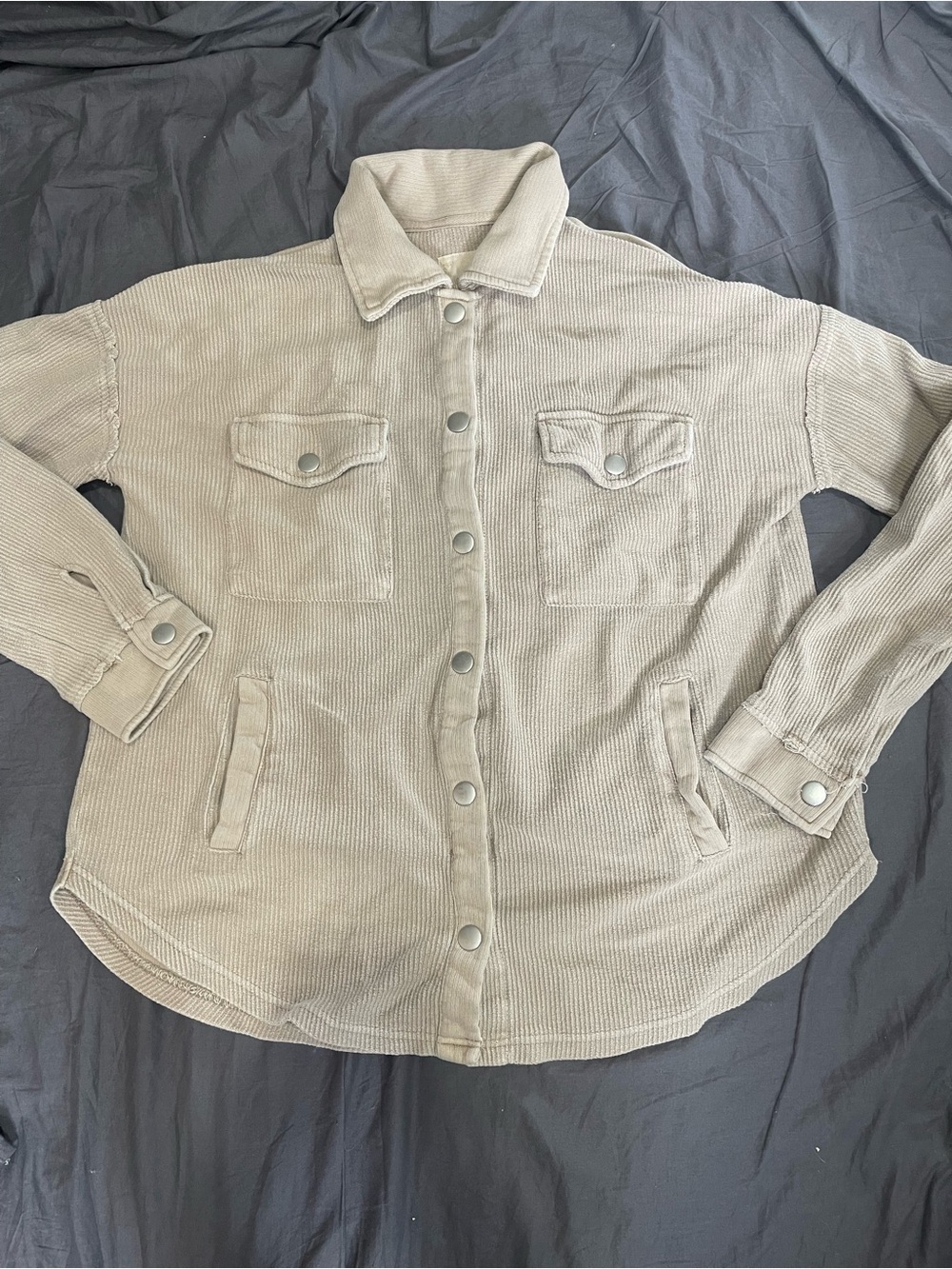Altar'd State Cream Corduroy Utility Jacket